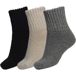 🆕 Boot Socks Women Black Winter Solid Thick Warm Cozy Crew Socks Gift